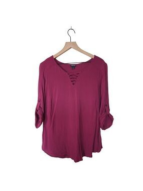 TORRID Challis Strappy Front Pullover Top Sz 1